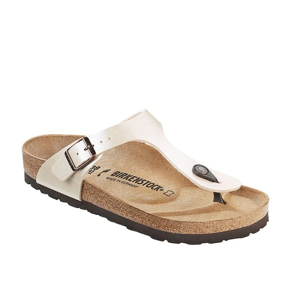 Birkenstock Women's Gizeh Sandal Pearl White Size 5-5.5 New In Box - Picture 1 of 2